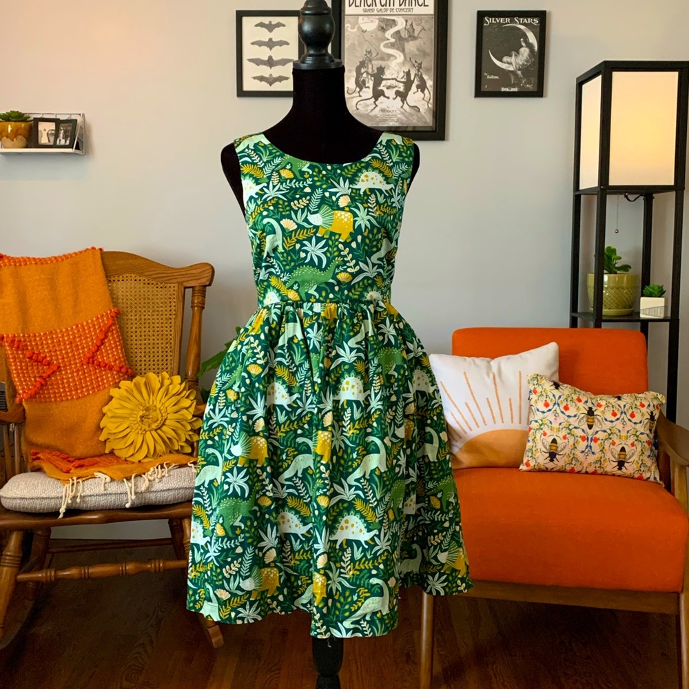 ModCloth Dinosaur Print Fit & Flare Dress